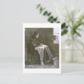 Vrouw met sjuwnaaiwerk (F1033) Van Gogh Fine Art Briefkaart (Staand voorkant)
