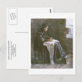 Vrouw met sjuwnaaiwerk (F1033) Van Gogh Fine Art Briefkaart (Voorkant / Achterkant)