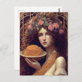 Vrouw met spaghetti briefkaart (Voorkant / Achterkant)