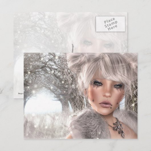 Vrouw met spectrale ogen briefkaart (Voorkant / Achterkant)