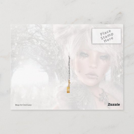 Vrouw met spectrale ogen briefkaart (Achterkant)