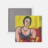 Vrouw met stoel, personaliseer Magnet (Voorkant / Achterkant)