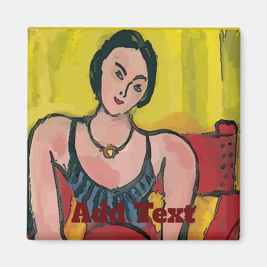 Vrouw met stoel, personaliseer Magnet (Voorkant)