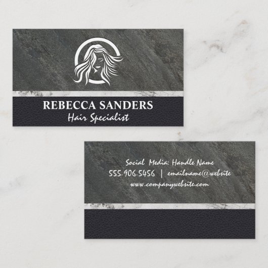 Vrouw met Stromend Haar Logo Visitekaartje (Voorkant / Achterkant)
