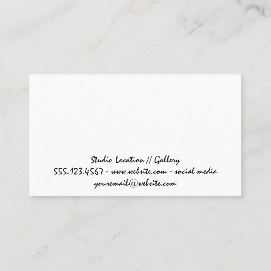 Vrouw met stromend haar | Model — Shot Visitekaartje (Achterkant)