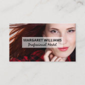 Vrouw met stromend haar | Model — Shot Visitekaartje (Voorkant)