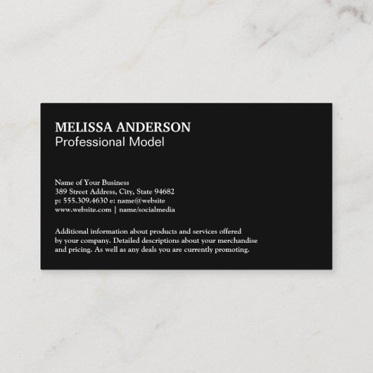 Vrouw met stromend haar | Natuurlijke bloemen Visitekaartje (Achterkant)