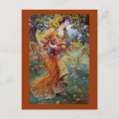 Vrouw met Summer Bounty Briefkaart (Voorkant)