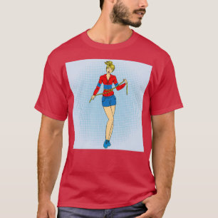 Vrouw met Tapemeasure Fitness Workout Health Care T-shirt