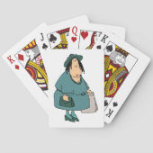 Vrouw met tassen pokerkaarten (Achterkant)