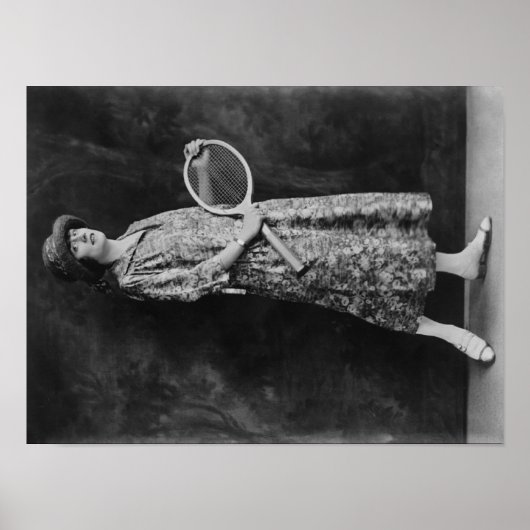 Vrouw met Tennis Racket-foto Poster (Voorkant)