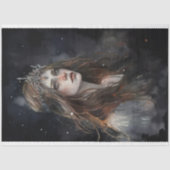 Vrouw met Tiara Waterverf 1 Decoupage Papier (Voorkant)