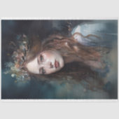 Vrouw met Tiara Waterverf 4 Decoupage Papier (Voorkant)