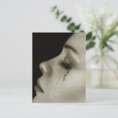 Vrouw met tranen briefkaart (Staand voorkant)