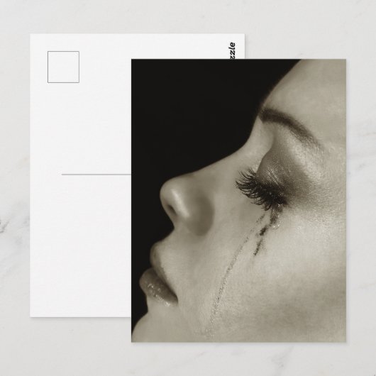 Vrouw met tranen briefkaart (Voorkant / Achterkant)