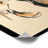 Vrouw met twee katten poster (Hoek)