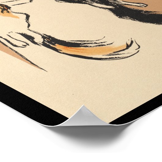 Vrouw met twee katten poster (Hoek)