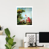 VROUW MET TWEE KINDEREN Premium Canvas Poster (Thuiskantoor)