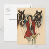 Vrouw met twee paarden briefkaart (Voorkant / Achterkant)