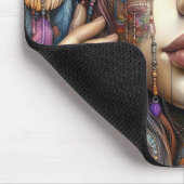 Vrouw met uitgebreide tribal-geïnspireerde versier muismat (Hoek)