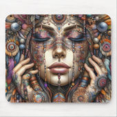 Vrouw met uitgebreide tribal-geïnspireerde versier muismat (Voorkant)