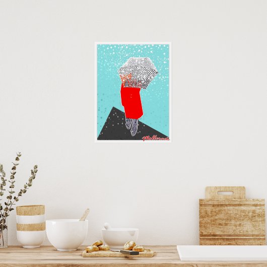 Vrouw met Umbrella Poster (Keuken)