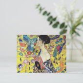 Vrouw met Ventilator door Gustav Klimt Briefkaart (Staand voorkant)