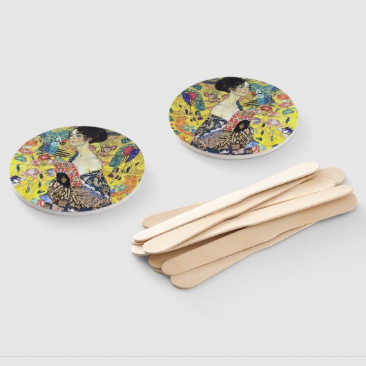 Vrouw met ventilator door Gustav Klimt Handwaaier (Niet-gemonteerd)