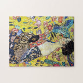 Vrouw met ventilator door Gustav Klimt Legpuzzel (Horizontaal)