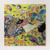 Vrouw met ventilator door Gustav Klimt Legpuzzel (Horizontaal)