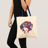 Vrouw met  ventilatorhandschoenen tote bag (Voorkant (product))