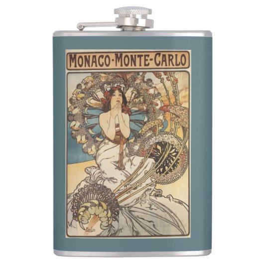 Vrouw met veren - PLM-treinreisposter Heupfles (Voorkant)