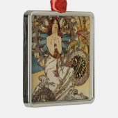 Vrouw met veren - PLM-treinreisposter Metalen Ornament (Rechts)