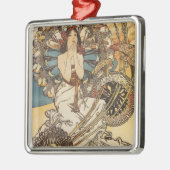 Vrouw met veren - PLM-treinreisposter Metalen Ornament (Links)