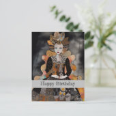 Vrouw met verjaardagscollage briefkaart (Staand voorkant)