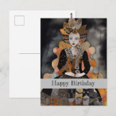 Vrouw met verjaardagscollage briefkaart (Voorkant / Achterkant)