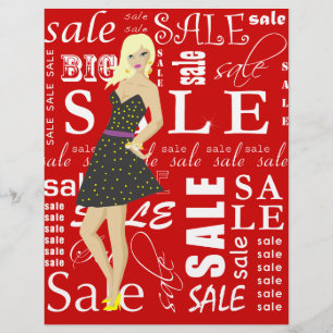  vrouw met verkoopbrochure Specials Flyer