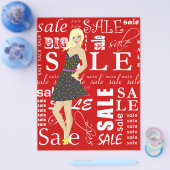  vrouw met verkoopbrochure Specials Flyer (Enkel)