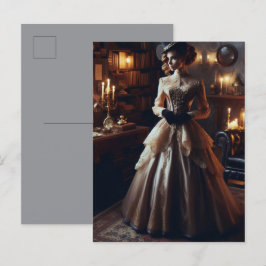 Vrouw met Victoriaanse vintage mystiek en elegant  Briefkaart