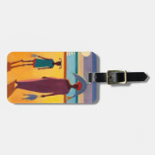 Vrouw met vis bagagelabel (Voorkant horizontaal)