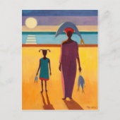 Vrouw met vis briefkaart (Voorkant)