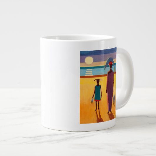 Vrouw met vis grote koffiekop (Voorkant rechts)