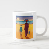 Vrouw met vis grote koffiekop (Rechts)