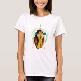 Vrouw met vis trippy collage t-shirt
