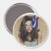Vrouw met vlindermasker magneet (Voorkant / Achterkant)