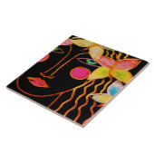 Vrouw met Vlinders Abstracte Kunst Tegeltje (Zijkant)