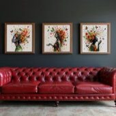 Vrouw met vlinders en bloemen (3 van 4) foto afdruk