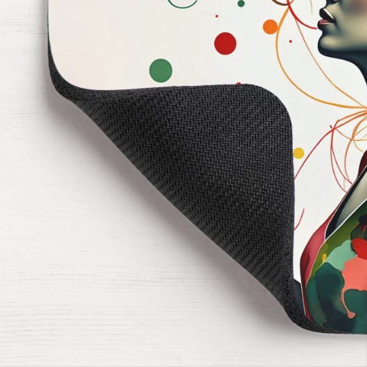 Vrouw met vlinders en bloemen muismat (Hoek)