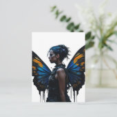Vrouw met vlindervleugels briefkaart (Staand voorkant)