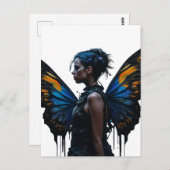 Vrouw met vlindervleugels briefkaart (Voorkant / Achterkant)
